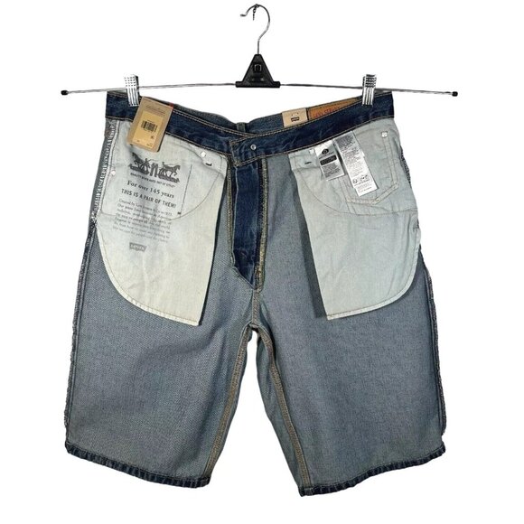 Levis 469 Men's Loose Fit Denim Shorts Size 34-36 Blue Medium Wash - Picture 6 of 10